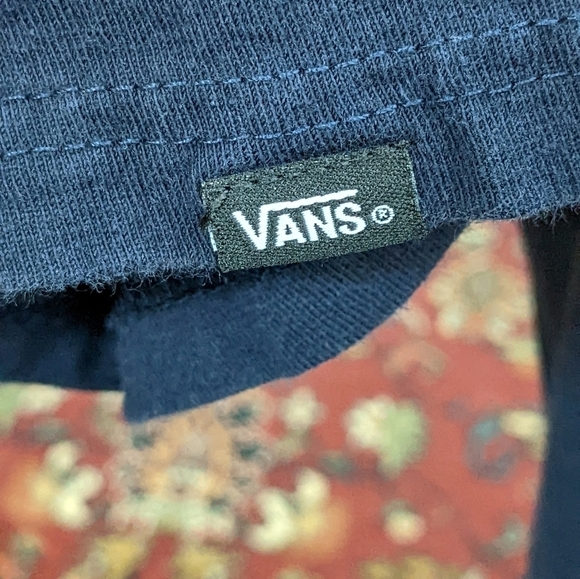 ⭐Vans navy w/pale green Spellout logo tshirt Size Medium GUC - Picture 3 of 5